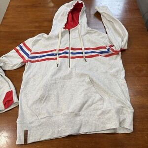 Ampersand Women's Long Sleeve‎ Hooded Red White Blue Star print Hoodie XL flaw